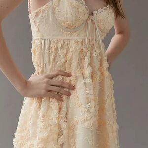 For Love And Lemons Cream Floral Lace Dress